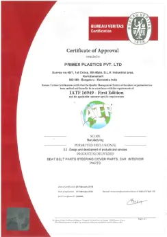 Primex Plastics Certifications